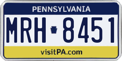PA license plate MRH8451