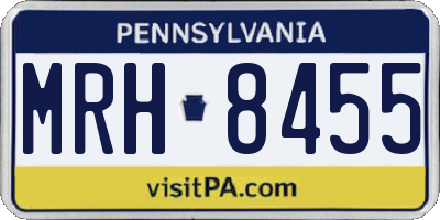 PA license plate MRH8455