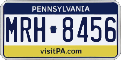 PA license plate MRH8456