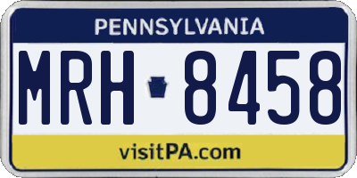 PA license plate MRH8458