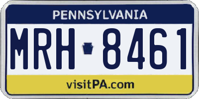 PA license plate MRH8461
