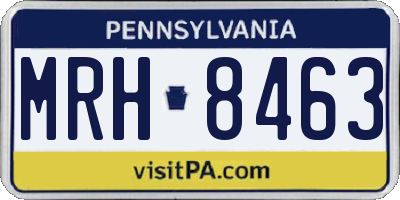 PA license plate MRH8463