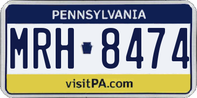 PA license plate MRH8474