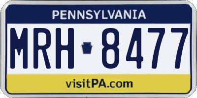 PA license plate MRH8477