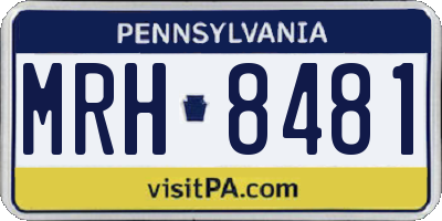 PA license plate MRH8481