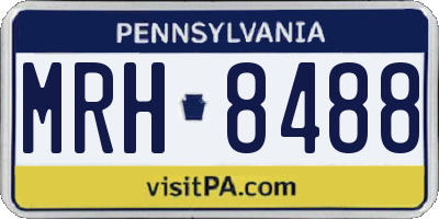 PA license plate MRH8488