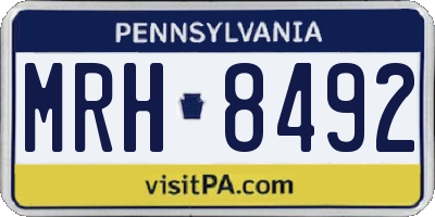 PA license plate MRH8492