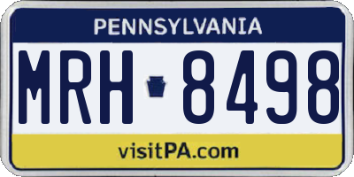 PA license plate MRH8498