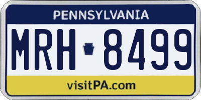 PA license plate MRH8499