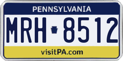PA license plate MRH8512