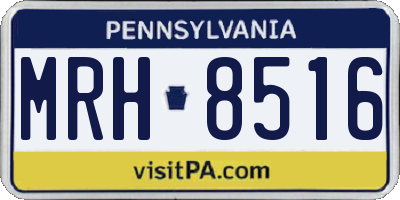 PA license plate MRH8516
