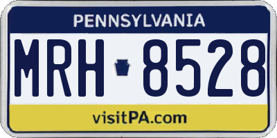PA license plate MRH8528