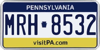 PA license plate MRH8532