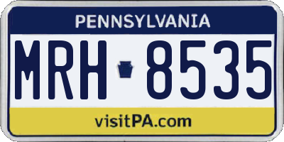 PA license plate MRH8535