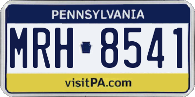 PA license plate MRH8541