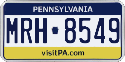 PA license plate MRH8549