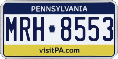 PA license plate MRH8553