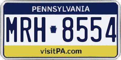 PA license plate MRH8554