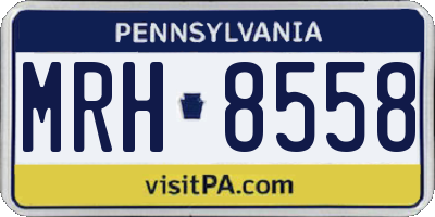 PA license plate MRH8558