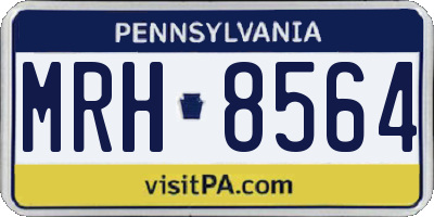 PA license plate MRH8564
