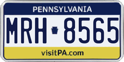 PA license plate MRH8565