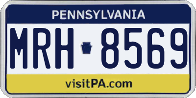 PA license plate MRH8569
