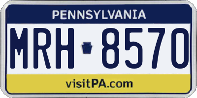 PA license plate MRH8570