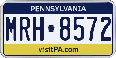 PA license plate MRH8572