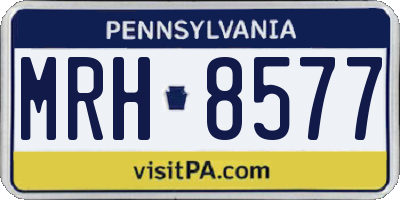 PA license plate MRH8577