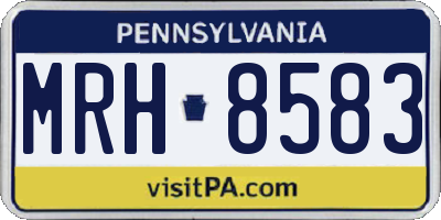 PA license plate MRH8583