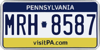 PA license plate MRH8587