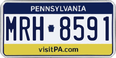 PA license plate MRH8591
