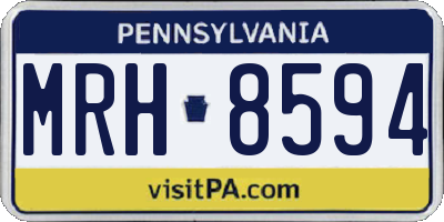 PA license plate MRH8594