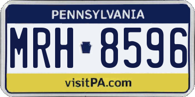 PA license plate MRH8596