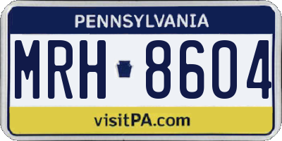 PA license plate MRH8604