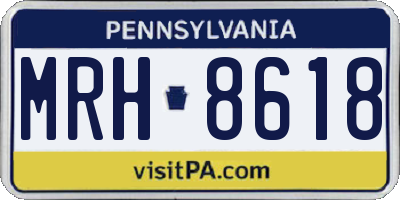 PA license plate MRH8618