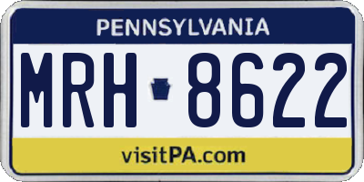 PA license plate MRH8622