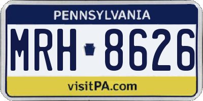 PA license plate MRH8626