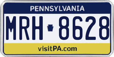 PA license plate MRH8628