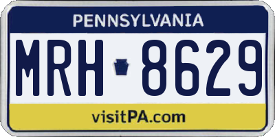 PA license plate MRH8629
