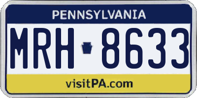 PA license plate MRH8633