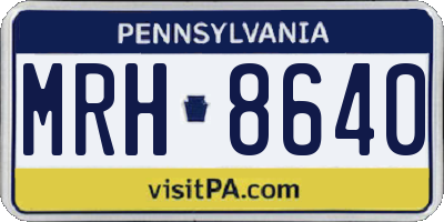 PA license plate MRH8640