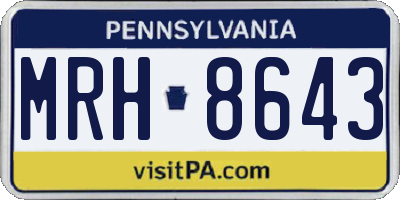 PA license plate MRH8643