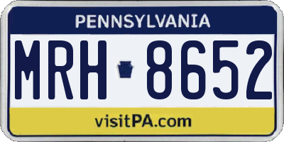 PA license plate MRH8652