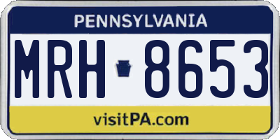 PA license plate MRH8653