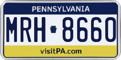 PA license plate MRH8660