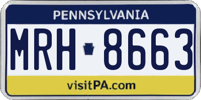 PA license plate MRH8663