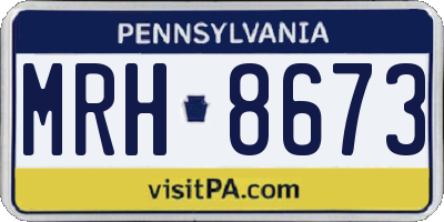 PA license plate MRH8673