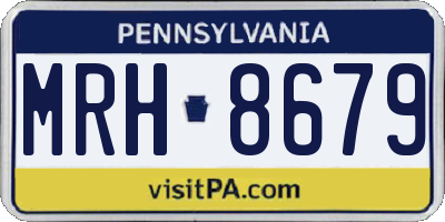 PA license plate MRH8679