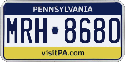 PA license plate MRH8680